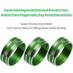 Audio Air Conditioning Button Cover Decoration Twist Switch Ring Trim for Jeep Wrangler JK JKU Patriot 2011-2018, Compass 11-16, Liberty 08-12, Dodge Challenger 08-14 Interior Accessories (Green)