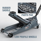 3 Ton Extra Long Reach Floor Jack Hydraulic Low Profile Floor Jack with Dual Piston Quick Lift Pump, Home and Workshop Car Maintenance for Various Vehicles, 3 Ton (6,600 lbs) Capacity, Grey