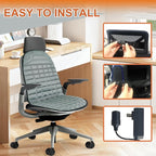 Seat Cushion, Full Back and Seat Cover, Office Chair Pad for Winter Gift (Light Gray)