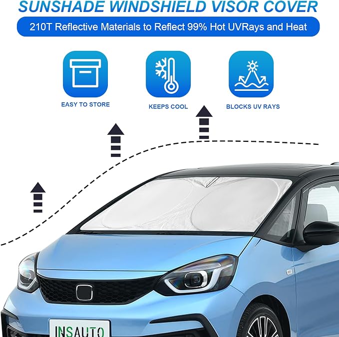 for RAV4 Car Windshield Cover, Windshield Sun Shades Foldable Sunshade for Toyota RAV4 2013-2023 SUV Crossover Front Window Custom Fit Sun Visor Heatshield Protector Car Accessories