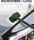 6PCS Car Detailing Kit,Windshield Cleaner Tool,Car Accessories Inside Windshield Cleaning Tool with Extendable Handle,4 Microfiber Pads and 1 Spray Bottles,Suitable for All Cars,Trucks,SUVs,RVs