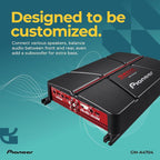 GM-A4704 4-Channel Car Amplifier – 520W Max, Class AB, Bridgeable, Variable High-Pass Filter