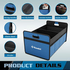 K KNODEL Car Trunk Organizer, Foldable Organizer for Car, Automotive Consoles & Organizers, Storage with Reinforced Handles (Medium, Blue)