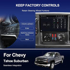 9'' QLED Car Stereo for Chevy Tahoe Suburban 2003-2006 Carplay Android Auto | 4+64G Touch Screen Aftermarket Car Radio with GPS Navigation, AHD 1080P Backup Camera, 5G WIFI, Bluetooth, FM AM RDS Radio
