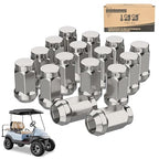 Golf Cart Wheel Lug Nuts for EZGO & Club Car, 1/2"-20 Size Chrome 16 PCS