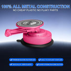 PIEPIE All-Metal Alloy Long Arm Magnetic Suction Cup Car Phone Mount(Pink) | Strong Powerful Magnetic Heavy-Duty Windshield Dash 360° Mechanical Rotation Cell Mobile Phone Vehicle Bracket for All Cars