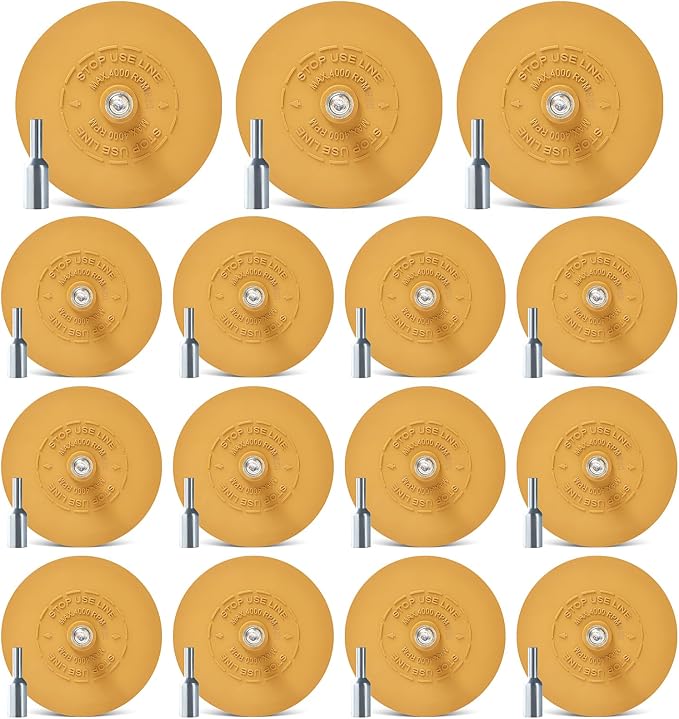 15 Pack Decal Remover Eraser Wheel Rubber Eraser Wheel for Drill Removes Car Stripes Vinyl Tapes and Graphics Rubber Eraser Wheel Tool Kit for Cars, RV, Motorcycles Sticker Remover Tool