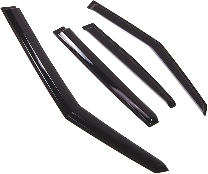 WD2-805 Dark Smoke 4 Pcs Set Window Visor (Outside Mount) Deflector Rain Guard Compatible with 2011-2016 Hyundai Veloster