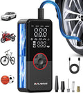 Tire Inflator Portable Air Compressor, 3X Fast Inflate Cordless Air Pump for Car Tires with LED Light, 150PSI Portable Electric Pump with Digital Pressure Gauge, for Bike Motorcycle Car Ball