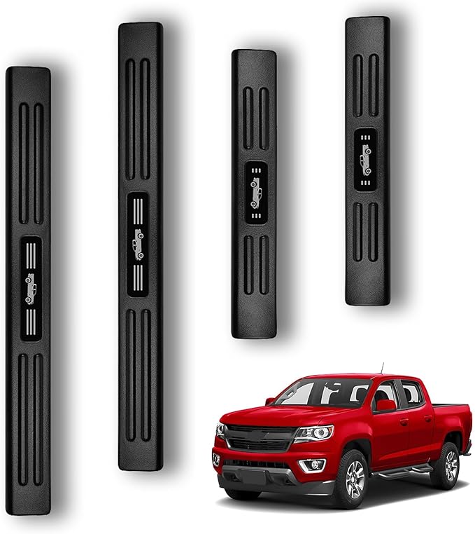 4PCS Car Door Edge Guards Door Sill Protector for Chevy Colorado & GMC Canyon 2015-2022 Accessories ABS Plastic Material Matte Black Car Door Threshold Protection