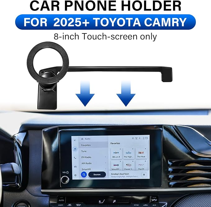Car Phone Holder for Toyota Camry LE/SE 2025-2026 Accessories 8-inch Screen | Magsafe Strong Magnetic Phone Mount for iPhone, 360° Hands-Free No Air Vent Blockage One-Hand Operation Stable Stand