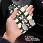 Car Seat Headrest Hook, Universal Leather Cute Hanger Holder Hook, Storage Organizer Interior Accessories for Purse Bags Handbag Black White Plaid