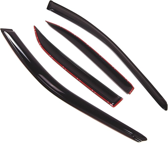 Outside Mount Window Vent Visors Rain Guards Compatible with Honda Accord Sedan 1998-2002 | Side Window Wind Deflectors Rain Shields | Black Tinted, 4 Pcs Set, BGWV-209