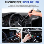 10PCS Car Detailing Brush, Ultra Soft Boars Hair Car Interior Exterior Detailing Brushes, Car Dash Duster Brush, Magic Sponge, Car Cleaning Gel, Car Accessories for Air Vents, Wheels, Leather Seat