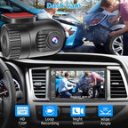 Double Din Car Stereo with Dash Cam - Voice Control Carplay, Android Auto, Steering Wheel Controls, 7" HD Touchscreen, Backup Camera, Bluetooth, Mirror Link, Subw, USB/TF/AUX, AM/FM Radio Receiver