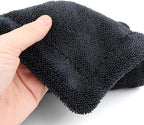 1200GSM Microfiber Car Drying Towel, Double-Twist Loop, Ultra-Absorbent, Quick-Dry, Lint- & Streak-Free, Scratch-Safe, for Car Wash & Detailing (1 Pack) (Dark Grey, 16" x 24")