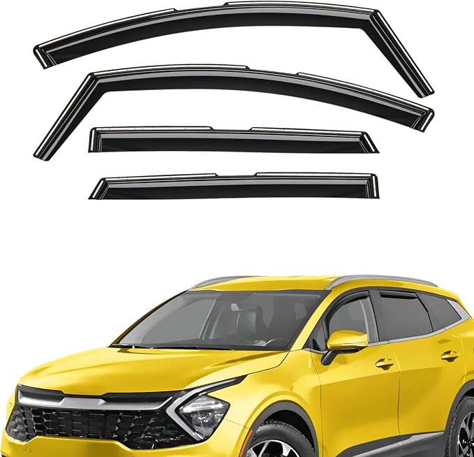 Extra Durable Window Deflectors in-Channel Window Visors Rain Guards Fit for Kia Sportage 2023-2026, Sun Visors, Wind Vent for Shades, Exterior Car Accessories - 4 pcs. AG0860