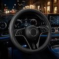 Car Steering Wheel Cover Full Surround - Soft Breathable Anti-Slip Heavyweight Safety Cover, Thick Cushioned Sports Style Universal Fit for Auto Truck SUV (Black)