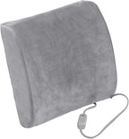 Comfort Touch Heated Lumbar Support Cushion, Gray