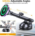 for MagSafe Car Mount Charger【Ultra Magnet】 Magnetic Phone Holders for Your Car Charger【Windshield+Vent+Dash】 Magnetic Wireless Car Phone Holder Charger Car Mount for iPhone 17 (Purple)