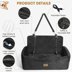 Dog Car Seat for Large Medium Sized Dogs Under 55 lbs, Dog Booster Seat for 2 Small Dogs with Detachable Washable Cover, Memory Foam Pet Car Seat with 2 Safety Belts and Storage Pockets
