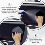 2PCS Car Screen Cleaner, 4.1''×4.1'' Microfiber Dashboard Wipes, Square Microfiber Cloth, Automotive Display Wipes,Vehicle Screen Cleaner Tool for Dashboard Display, Car Interior Tool (Black)