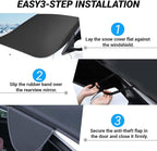 Exterior Car Windshield Cover, Oxford Fabric All Weather Windshield Snow Shield for Windshield & Mirrors, Blocks Snow Ice Frost, Anti-Theft Door Flap, Fits SUV Sedan Truck (69"x42")