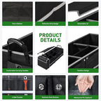 Snuopfy,115L Heavy Duty Collapsible Trunk Storage, with Insulated Leakproof Cooler Bag Vehicle Cargo Organizer with Lid, 3 Compartments, Straps For Car,Suv,Jeep,Sedan-Black
