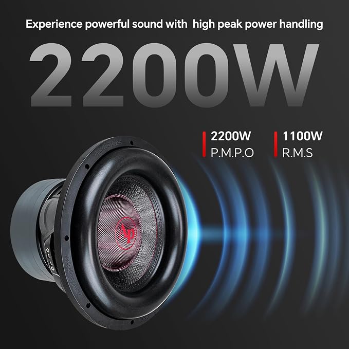 12" Quad Stack Composite Cone Subwoofer (TXX-BDC-IV-12), Superior Performance, 2200W, 4 Magnets, BASV Voice Coil, Aluminum Basket, Multi-Connect, Non-Press Paper Cone, 2 x 4 Ohms
