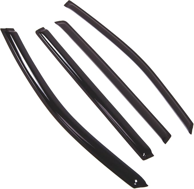WD2-653 Dark Smoke 4 Pcs Set Window Visor (Outside Mount) Deflector Rain Guard Compatible with 2011-2017 Nissan Quest