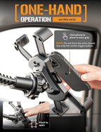 Mammoth Truck Windshield Phone Mount, Vibration Absorbing Car Phone holder with One-hand Quick Release, Double-ribbed Gooseneck, Expandable Claw Grip, 360 rotation, Extra Large Suction Cup