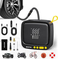 Tire Inflator Portable Air Compressor, 180 PSI Cordless Air Pump for Car Tires with Digital Pressure Gauge & Auto Shut-Off, Air Compressor Portable for Car, Motorcycle, Bicycle, Ball, Yellow