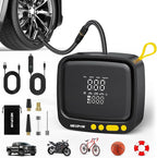 Tire Inflator Portable Air Compressor, 180 PSI Cordless Air Pump for Car Tires with Digital Pressure Gauge & Auto Shut-Off, Air Compressor Portable for Car, Motorcycle, Bicycle, Ball, Yellow