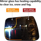Left Driver Side Heated Convex Mirror Glass Replacement For 2019 2020 2021 Dodge Ram 1500 - Power Heated, with Backing Plate, Replace 68402036AA 68402037AA