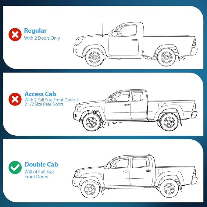 Window Rain Guards for Toyota Tacoma Double Cab 2005-2015 2010 2011 2012 2013 2014 2015, Out-Channel Window Visors Vent Wind Deflectors-4PCS