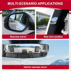 Blind Spot Mirror，Newest Fan Shaped HD Glass Frameless Convex Rear View Mirror with wide angle Adjustable Stick for Cars SUV and Trucks, Pack of 2