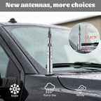 Famobay Chrome Stubby Bullet Antenna Car Truck Antenna Chevy Silverado & GMC Sierra Trucks Heavy Duty Pickup Trucks Accessories（7.8inch Chrome Spiral Pattern）