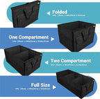 Trunk Organizer for Car, Car Organizer, Sturdy Trunk Organizer for SUV, Non-Slip Bottom, Storage Organizer for Sedans, Van, Jeep, Grocery, Large 3 Compartments, Ebony 32"×13"×10.6"