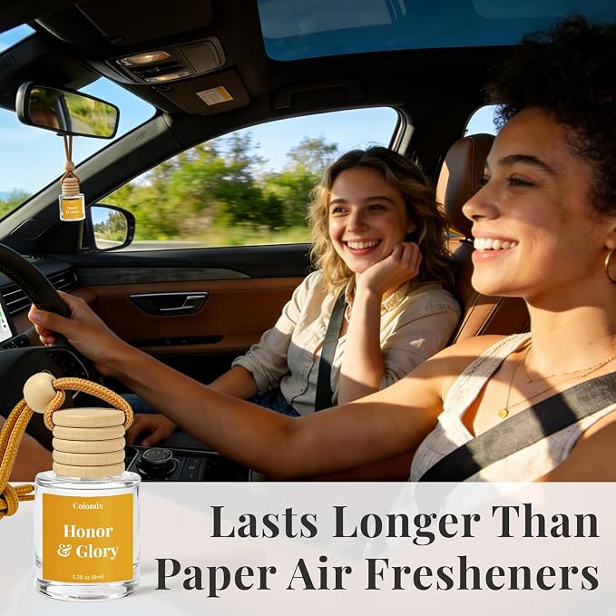 Car Air Fresheners (Honor & Glory), 2 Packs Hanging Car Fragrance Diffuser | Auto Odor Eliminator, Opulent & Inviting Scent