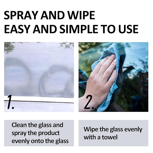 Glass Coating Spray for Car Windshield - Long-Lasting Hydrophobic Protection, Prevent Fogging, UV Shield - Improves Visibility in Rain & Snow - Easy to Apply