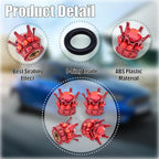 4PCS Crown Bling Tire Stem Valve Caps, Crystal Diamond Car Wheel Tire Valve Caps Universal Copper Core Stem Covers for Cars, SUV, Trucks, Bikes, Motorcycles, Bicycles (Red)