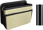 Car Trash Can, Foldable Mini Vehicle Trash Bin Garbage Organizer Holder, Waterproof Hanging Mini Auto Dustbin Accessories Storage Container for Vans, SUVs (beige)