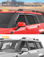 Outside-Mount Window Rain Guards Fit for 2024 2025 2026 Hyundai Santa Fe, Extra Durable Window Visors Wind Deflector Dark Smoke Vent Shades Car Tape-on 4-pcs with Thicker