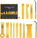 13PCS Nylon Trim Removal Tool Set for Bumper Fastener Rivet Clips Car Door Clip Panel Audio Video Dashboard Dismantle Yellow