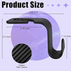 6 Pack Car Seat Headrest Hooks, Car Accessories for Women Men, Back Seat Purse Hanger Holder Hook, Universal Storage Organizer for Handbag Grocery Bags Coats (Black Checkered)