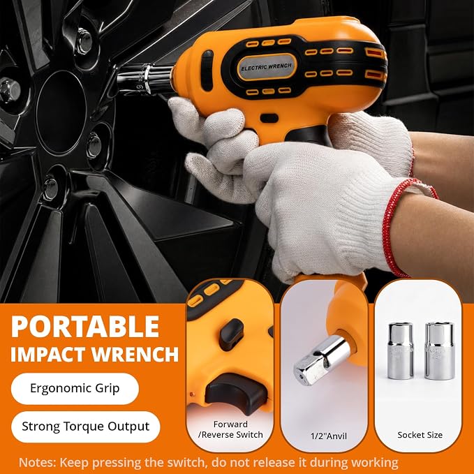 Electric Car Jack Kit 5 Ton 12V Floor Jack Portable Hydraulic Car Jack with Impact Wrench and Tire Inflator Pump for SUV Sedans Tire Change with LED Light, Lifting Height 4.7 to 18 Inch