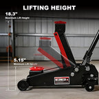 Floor Jack 3 Ton Capacity Fast Lift Service Jack Steel Heavy Duty Hydraulic Car Jack Black