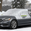 6 Layers Windshield Snow Cover Universal Midsize Sedan/Compact SUV Protection Hail & Snow Shield | Scratch-Free Hooks + Reflective Strips + Mirror Covers