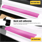 4 PCS Car Door Sill Protectors, Anti Scratch Carbon Fiber Auto Threshold Cover Strips, Decorative Door Entry Edge Scuff Sticker Universal for Most Vehicles, Car Accessories (Pink 3D)