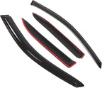 WD2-424 Dark Smoke 4 Pcs Set Window Visor (Outside Mount) Deflector Rain Guard Compatible with 1993-1997 Toyota Corolla Sedan